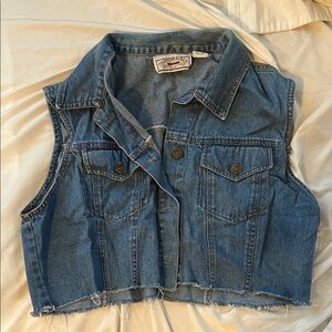 Vintage Denim Cropped Vest